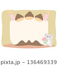 そのまま使える誕生日おたよりフレーム｜9月・文字なし書き込みできるケーキイラスト 136469339