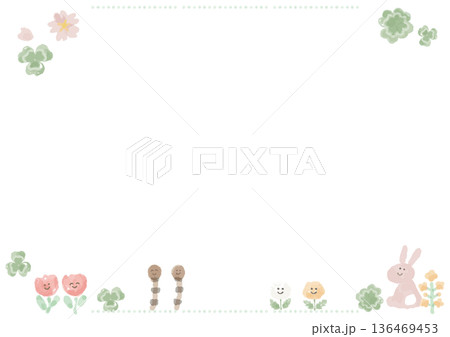 卒園式・修了証書 そのまま使えるパステル証書・メッセージカードテンプレート 136469453