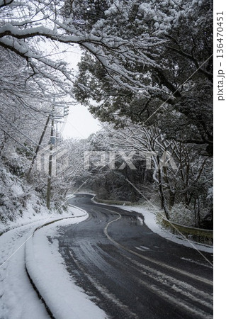 茨城県笠間市 愛宕神社の雪景色 茨城県笠間市 愛宕神社の雪景色 136470451