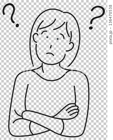疑問を持つ若い女性 136470538