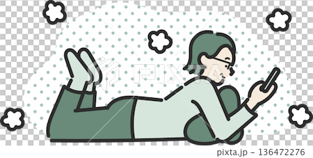 圖：一位四十多歲的女性在舒適的加熱地板上放鬆身心 136472276