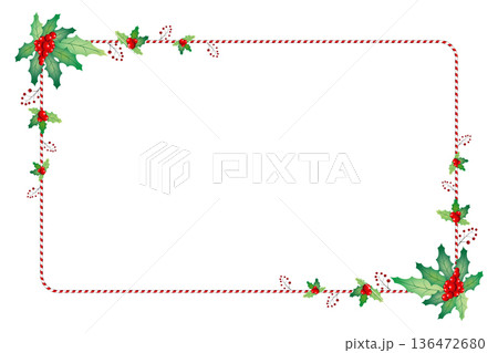 Christmas frame with mistletoe berries Christmas frame with mistletoe berries 136472680