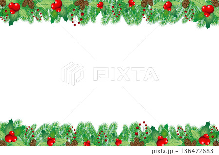 Christmas frame with mistletoe berries Christmas frame with mistletoe berries 136472683