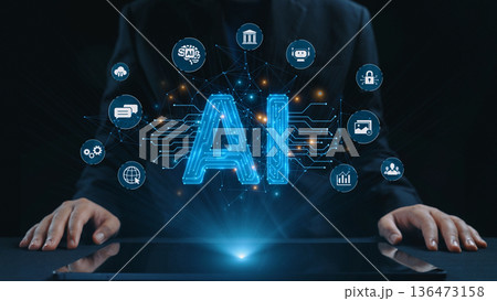 AI Brain Processing Data with Generative Artificial Intelligence Concept Elide AI Brain Processing Data with Generative Artificial Intelligence Concept Elide 136473158