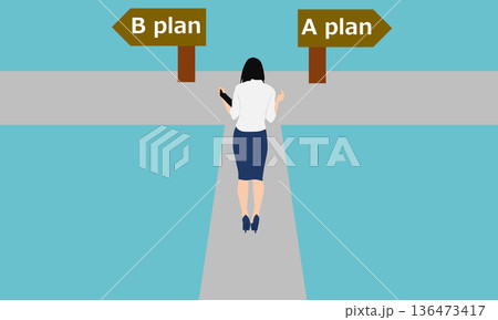 人生の分岐点のイラスト 136473417