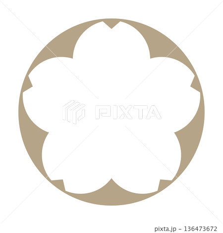 和風フレームデザイン 136473672