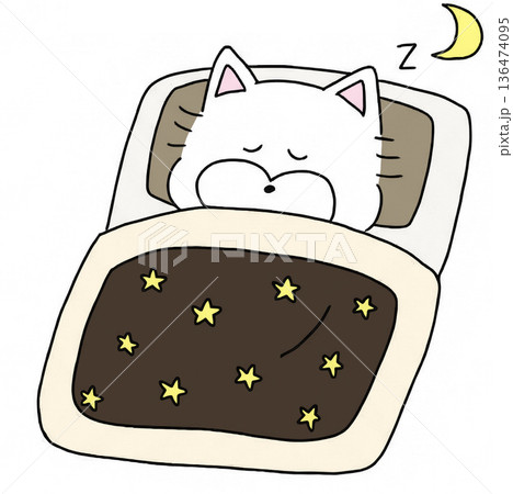 ウェスティー犬のイラスト おやすみ ウェスティー犬のイラスト おやすみ 136474095