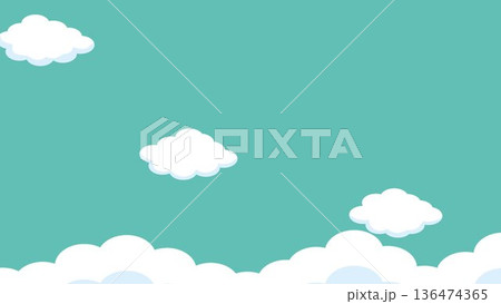 正月、年賀状、空、雲、フレーム、紙吹雪、青空、干支、風景、年賀、新年、 136474365