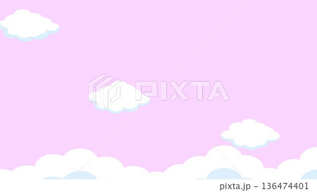 正月、年賀状、空、雲、フレーム、紙吹雪、青空、干支、風景、年賀、新年、 136474401