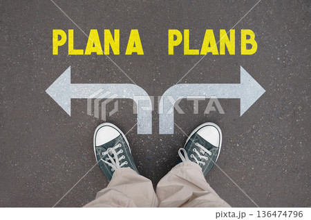 Plan A, plan B - legs with trainer shoes 136474796