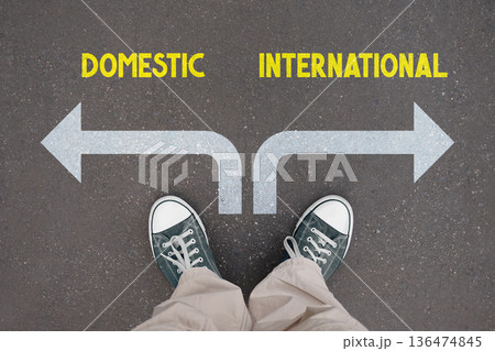 Domestic, international - legs with trainer shoes Domestic, international - legs with trainer shoes 136474845