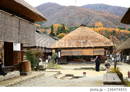 福島県の観光名所大内宿 福島県の観光名所大内宿 136474933