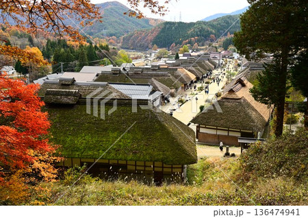 福島県の観光名所大内宿 福島県の観光名所大内宿 136474941