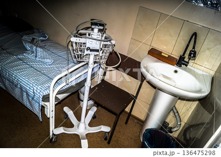 Hospital was attacked by two Russian drones, Donbass, Ukraine 136475298