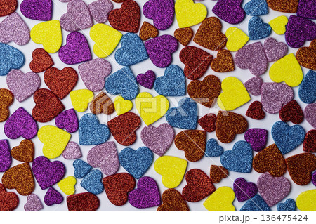 Valentine Day background with sparkling hearts Valentine Day background with sparkling hearts 136475424