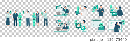 個別AIアシスタントと共に現代の業務課題を乗り越えるオフィスワーカーたちのビジネスイメージ 個別AIアシスタントと共に現代の業務課題を乗り越えるオフィスワーカーたちのビジネスイメージ 136475440