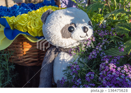 Aleya Slavy, a military cemetery located south of Kharkiv, Ukraine 136475628