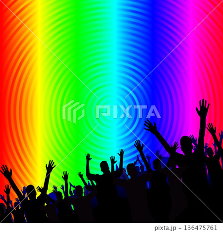 Hands raised in the air - party concept Hands raised in the air - party concept 136475761