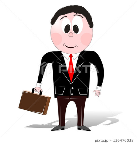 Cartoon businessman on white background 136476038