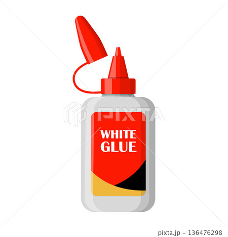White Glue Bottle Cartoon Illustration White Glue Bottle Cartoon Illustration 136476298