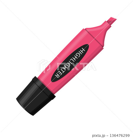 Pink Highlighter Cartoon Illustration 136476299