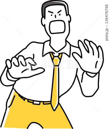 驚きすぎて変なポーズをとってしまうビジネスマン 驚きすぎて変なポーズをとってしまうビジネスマン 136476798