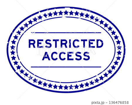 Grunge blue restricted access word oval seal stamp on white background Grunge blue restricted access word oval seal stamp on white background 136476858