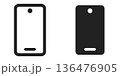 シンプルなスマートフォン正面アイコン（ベクター／編集可能・ライトダーク2色） 136476905