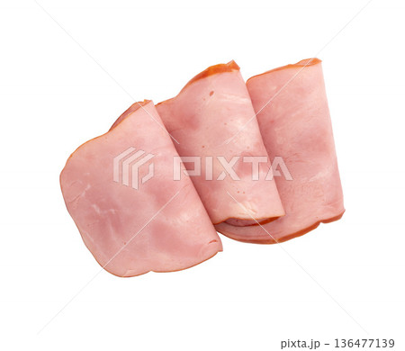 cooked and smoked ham isolated cooked and smoked ham isolated 136477139