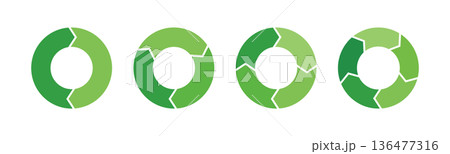 サイクル矢印・循環図のイラスト　緑・エコ 136477316