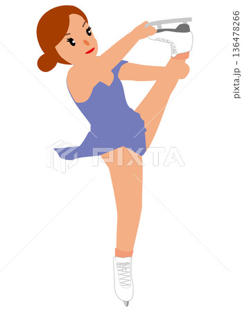 ウインタースポーツの試合に挑む女子のイラスト・フィギュアスケート07 ウインタースポーツの試合に挑む女子のイラスト・フィギュアスケート07 136478266