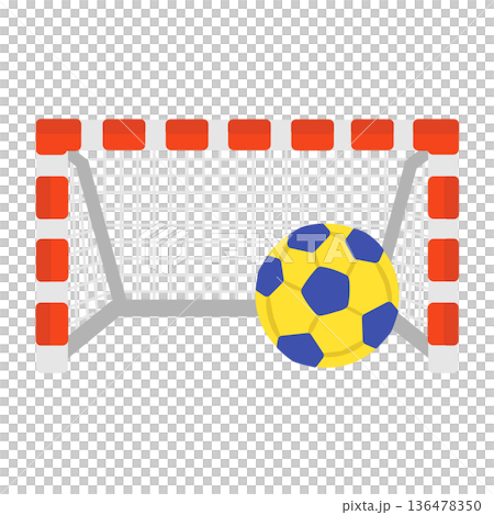 手球和手球門插圖 手球和手球門插圖 136478350