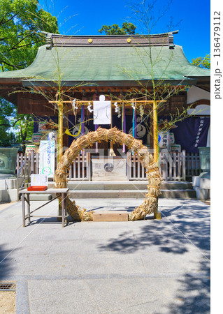 松戸神社　拝殿　茅の輪くぐり（千葉県松戸市） 136479112