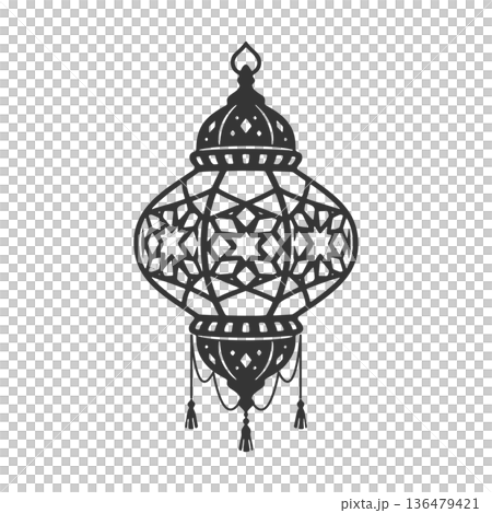 Turkish lantern silhouette icon 136479421
