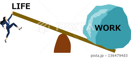 ワークライフバランスのイラスト ワークライフバランスのイラスト 136479483