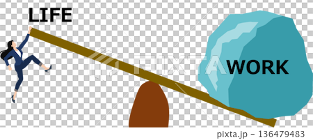 ワークライフバランスのイラスト ワークライフバランスのイラスト 136479483