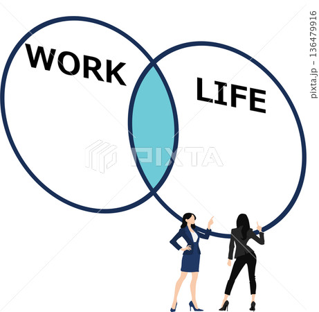 ワークライフバランスのイラスト 136479916