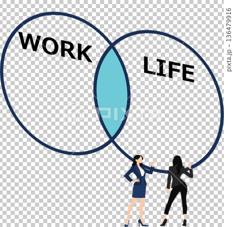 ワークライフバランスのイラスト 136479916