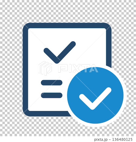 承認済み書類のチェックアイコン Document approval check icon 承認済み書類のチェックアイコン Document approval check icon 136480125