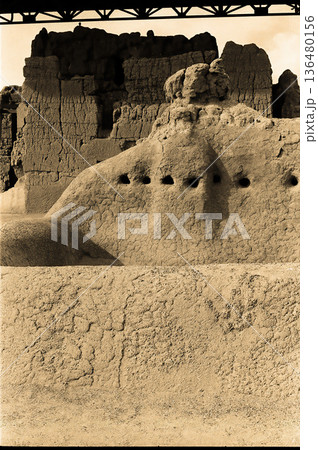 Ancient Casa Grande Ruins National Monument Sepia Toned Ancient Casa Grande Ruins National Monument Sepia Toned 136480156