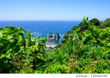 立象山展望台から三本杉岩のふたつを撮る 立象山展望台から三本杉岩のふたつを撮る 136480169