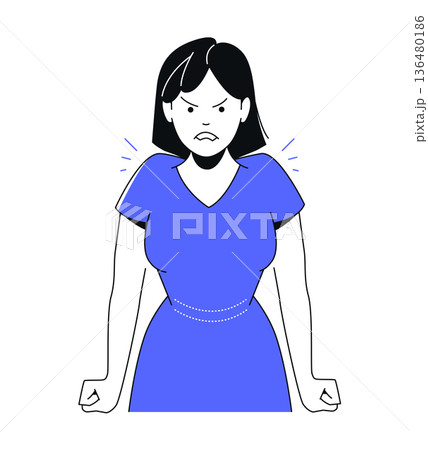 Angry Female - colorful flat design illustration Angry Female - colorful flat design illustration 136480186