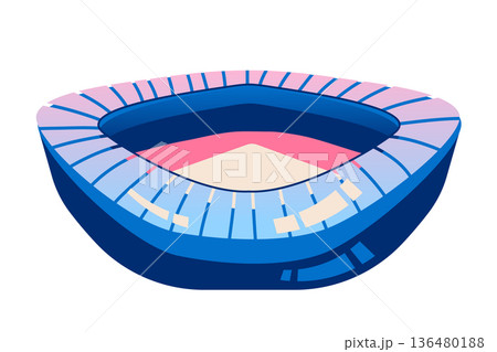 Camp Nou stadium in Spain - colorful flat design style object Camp Nou stadium in Spain - colorful flat design style object 136480188