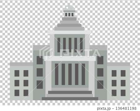 シンプルな国会議事堂のイラスト素材2 シンプルな国会議事堂のイラスト素材2 136481198