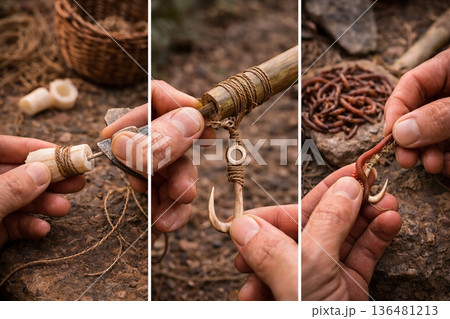 即席フックの結束工程 即席フックの結束工程 136481213
