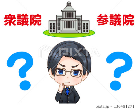 衆議院と参議院の違いを考える政治家の素材 衆議院と参議院の違いを考える政治家の素材 136481271
