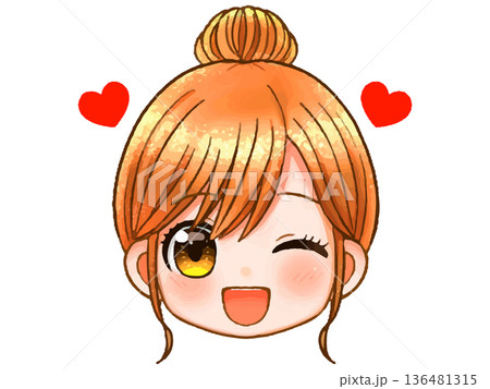 かわいい主婦の顔アイコンのイラスト素材2 かわいい主婦の顔アイコンのイラスト素材2 136481315