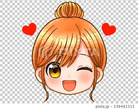 かわいい主婦の顔アイコンのイラスト素材2 かわいい主婦の顔アイコンのイラスト素材2 136481315