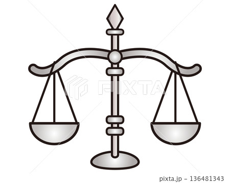 シンプルな天秤のイラスト素材3 136481343