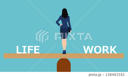 ワークライフバランスのイラスト 136481581